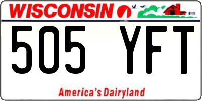 WI license plate 505YFT