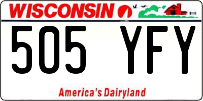 WI license plate 505YFY