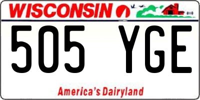 WI license plate 505YGE