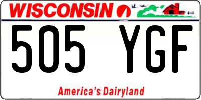 WI license plate 505YGF