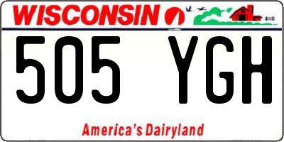 WI license plate 505YGH