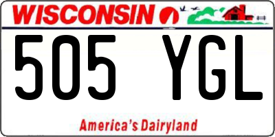 WI license plate 505YGL