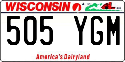 WI license plate 505YGM