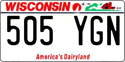WI license plate 505YGN