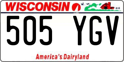 WI license plate 505YGV