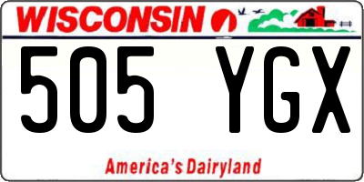WI license plate 505YGX