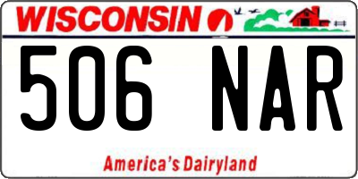 WI license plate 506NAR