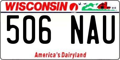 WI license plate 506NAU