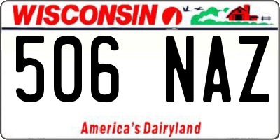 WI license plate 506NAZ