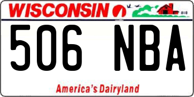 WI license plate 506NBA