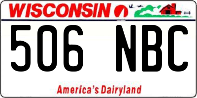 WI license plate 506NBC