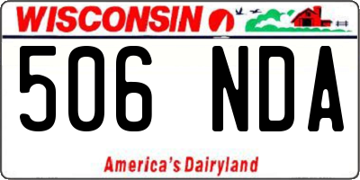 WI license plate 506NDA