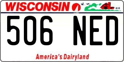 WI license plate 506NED