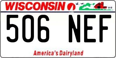 WI license plate 506NEF