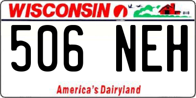 WI license plate 506NEH
