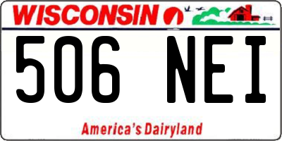 WI license plate 506NEI