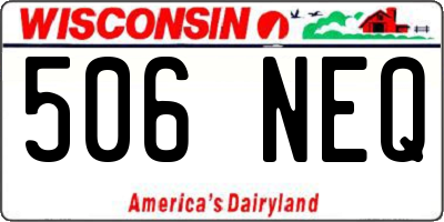WI license plate 506NEQ