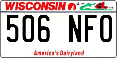 WI license plate 506NFO