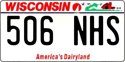 WI license plate 506NHS