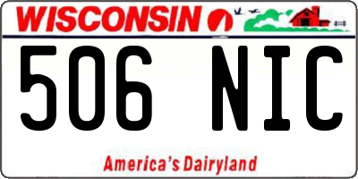 WI license plate 506NIC