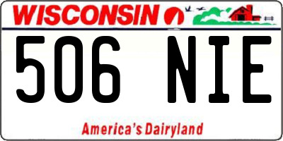WI license plate 506NIE