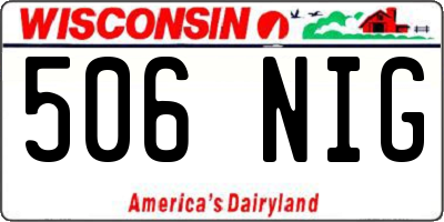 WI license plate 506NIG