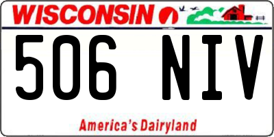 WI license plate 506NIV