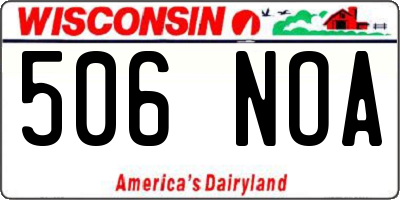 WI license plate 506NOA