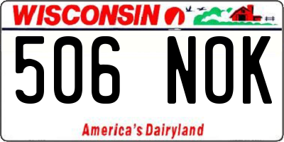 WI license plate 506NOK