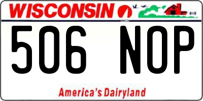 WI license plate 506NOP
