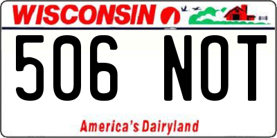 WI license plate 506NOT