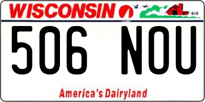 WI license plate 506NOU