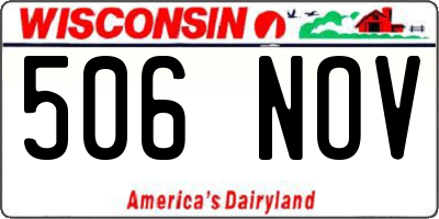 WI license plate 506NOV