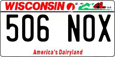 WI license plate 506NOX