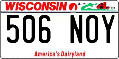 WI license plate 506NOY