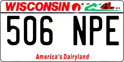 WI license plate 506NPE