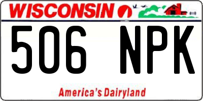 WI license plate 506NPK