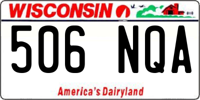 WI license plate 506NQA