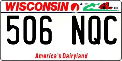 WI license plate 506NQC