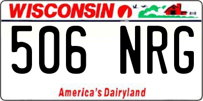 WI license plate 506NRG