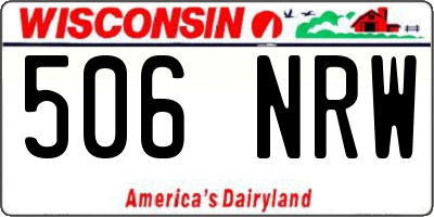 WI license plate 506NRW