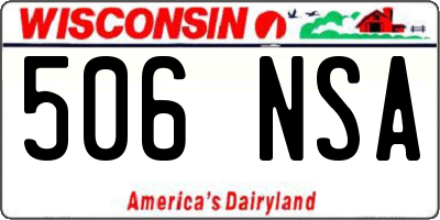 WI license plate 506NSA