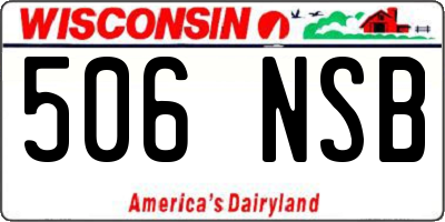 WI license plate 506NSB