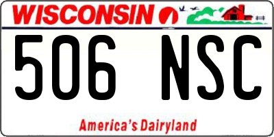 WI license plate 506NSC