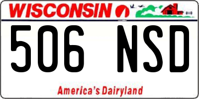 WI license plate 506NSD