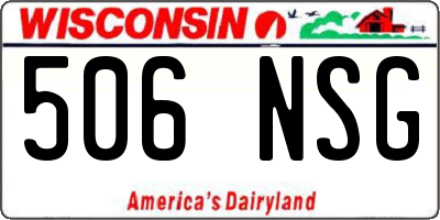 WI license plate 506NSG