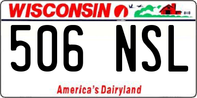 WI license plate 506NSL