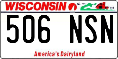 WI license plate 506NSN