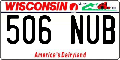 WI license plate 506NUB