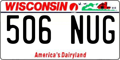 WI license plate 506NUG